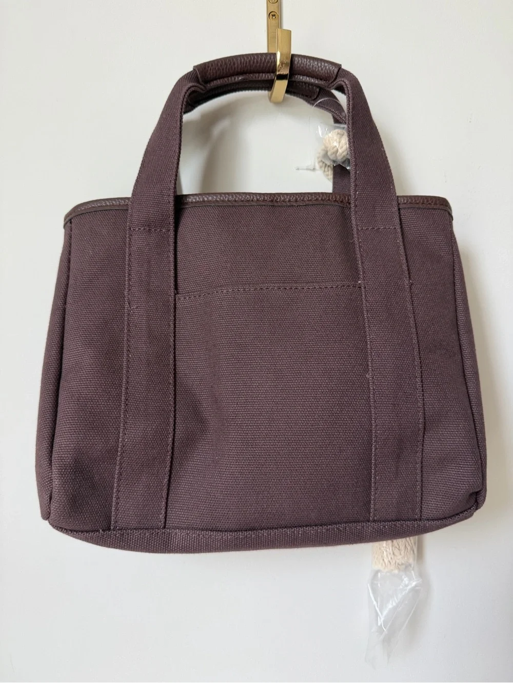 brown sardine fish Embroidered tote bag with charm